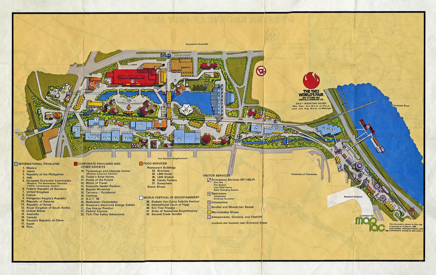 1982 Worlds Fair Park Map